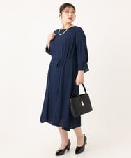 OLELA08179 eur3(エウルキューブ) 【大きいサイズ】サイドレースドレス ネイビー(57)