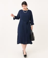 OLELA08179 eur3(エウルキューブ) 【大きいサイズ】サイドレースドレス ネイビー(57)