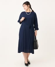 OLELA08179 eur3(エウルキューブ) 【大きいサイズ】サイドレースドレス ネイビー(57)