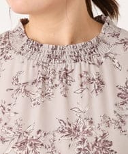 OLELA09139 eur3(エウルキューブ) 【大きいサイズ】プリント花柄ワンピース ライトグレー(91)