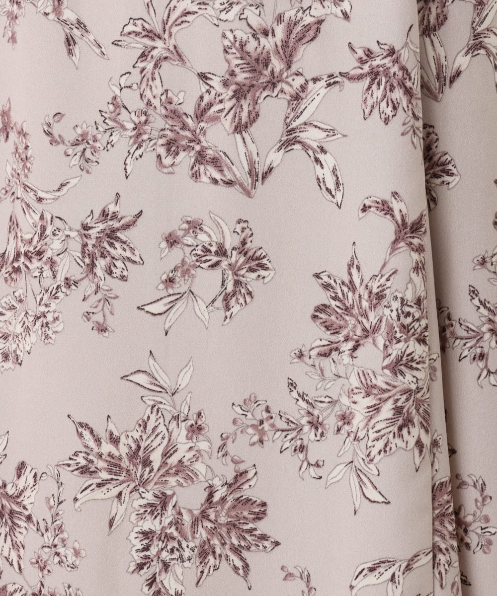 OLELA09139 eur3(エウルキューブ) 【大きいサイズ】プリント花柄ワンピース ライトグレー(91)