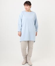 OLELA14069 eur3(エウルキューブ) 【大きいサイズ】コクーンスリーブバックフレアトップス ライトブルー(50)