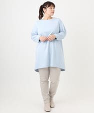 OLELA14069 eur3(エウルキューブ) 【大きいサイズ】コクーンスリーブバックフレアトップス ライトブルー(50)