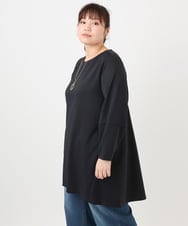 OLELA14069 eur3(エウルキューブ) 【大きいサイズ】コクーンスリーブバックフレアトップス ブラック(94)
