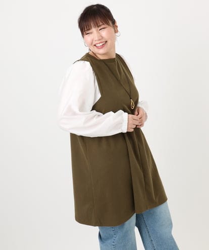 OLELA19079 eur3 【大きいサイズ】異素材チュニック