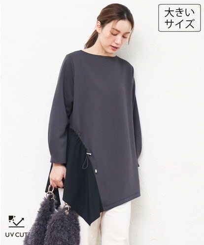 OLELD10099 eur3 【大きいサイズ/UVカット】イレヘムデザインチュニック