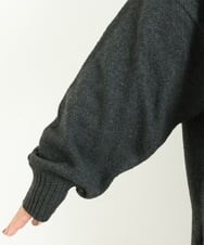 OLELP20090 eur3(エウルキューブ) 【大きいサイズ】深Vネックニットチュニック ブラック(94)(WEB限定カラー)