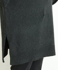 OLELP20090 eur3(エウルキューブ) 【大きいサイズ】深Vネックニットチュニック ブラック(94)(WEB限定カラー)
