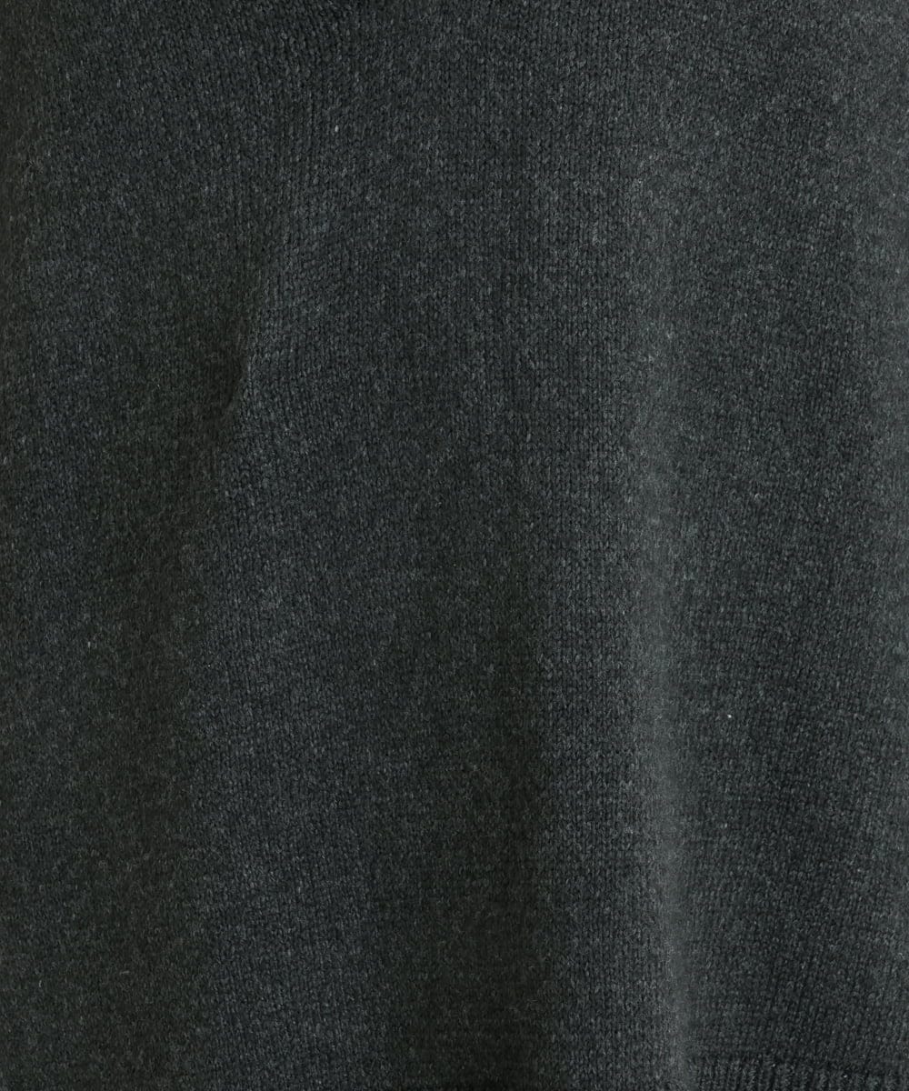 OLELP20090 eur3(エウルキューブ) 【大きいサイズ】深Vネックニットチュニック ブラック(94)(WEB限定カラー)