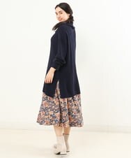 OLELP21080 eur3(エウルキューブ) 【大きいサイズ/11号サイズあり】ジッププルオーバーニットチュニック ネイビー(57)