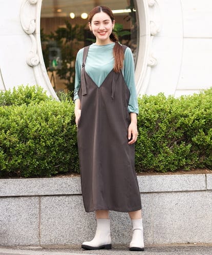 OLELS07129 eur3 【大きいサイズ/11号サイズあり】Vネックジャンパースカート