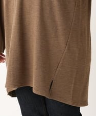 OLELS08079 eur3(エウルキューブ) 【大きいサイズ】Vネックジャージーチュニック モカ(84)