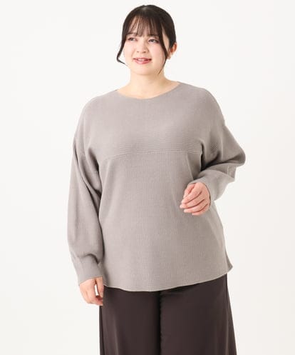OLFAA01054  【大きいサイズ】新色追加！ドロップショルダーカラーニット