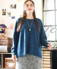 OLFAD01099 eur3(エウルキューブ) 【大きいサイズ】リブボクシーニット ブルー(55)