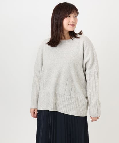 OLFAD01099  【大きいサイズ】リブボクシーニット