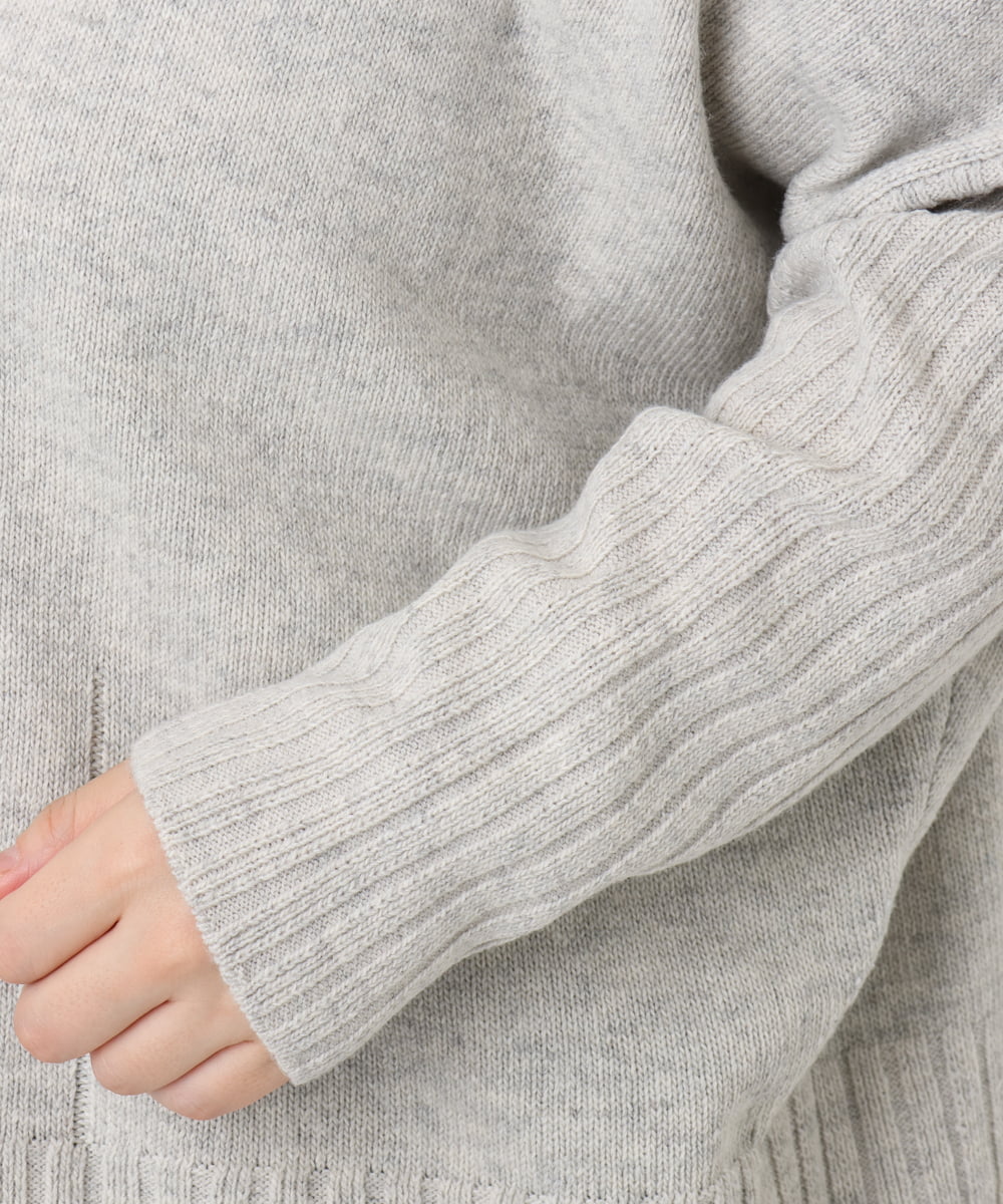 OLFAD01099 eur3(エウルキューブ) 【大きいサイズ】リブボクシーニット ベージュ(82)