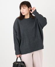 OLFAD01099 eur3(エウルキューブ) 【大きいサイズ】リブボクシーニット ダークグレー(93)