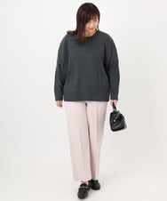 OLFAD01099 eur3(エウルキューブ) 【大きいサイズ】リブボクシーニット ダークグレー(93)