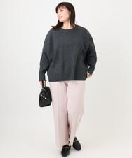 OLFAD01099 eur3(エウルキューブ) 【大きいサイズ】リブボクシーニット ダークグレー(93)