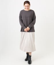 OLFAD04054 eur3(エウルキューブ) 【大きいサイズ】サイドスリットカラーニット ダークグレー(93)