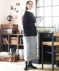 OLFAD04054 eur3(エウルキューブ) 【大きいサイズ】サイドスリットカラーニット ブラック(94)