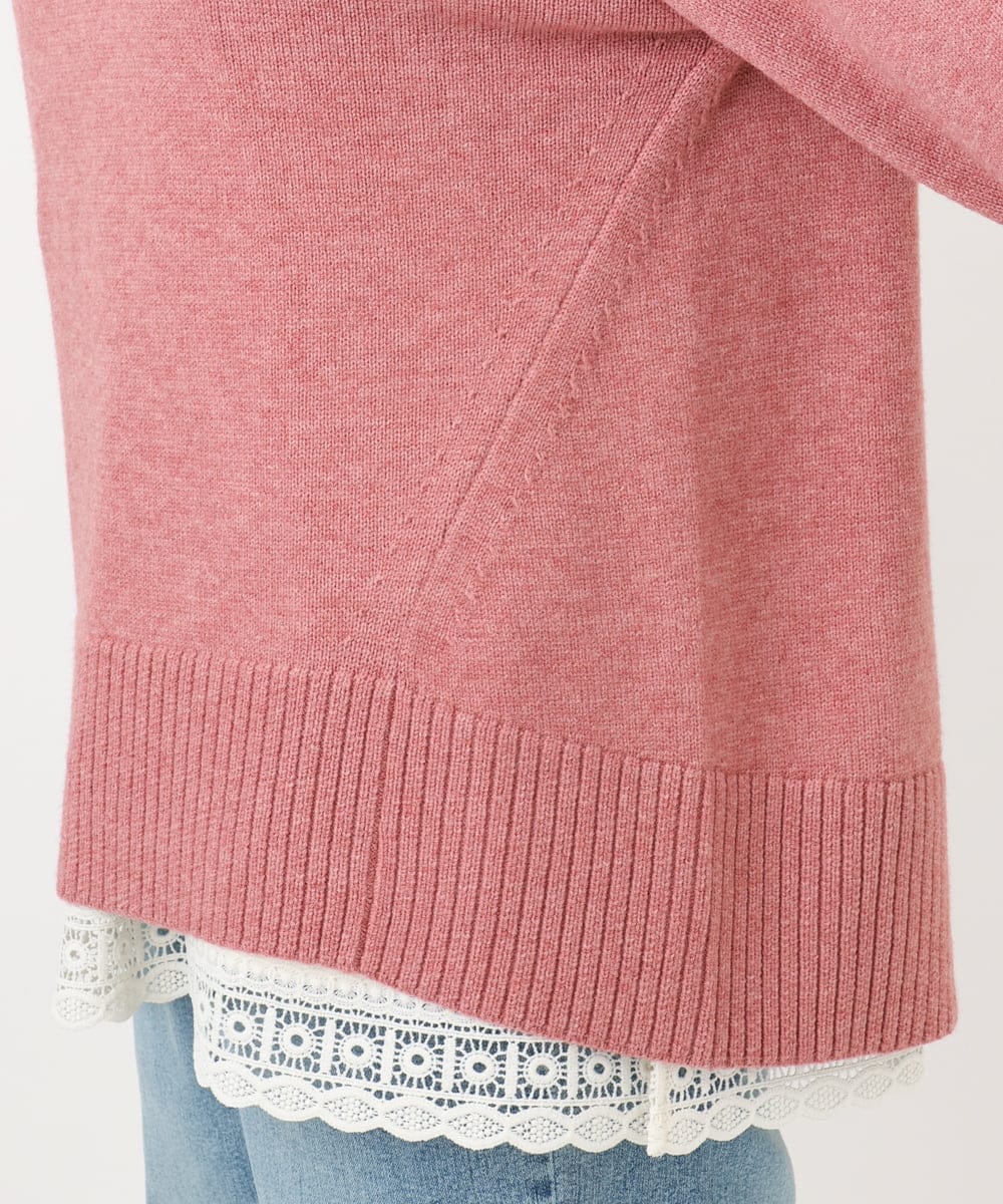 OLFAD09079 eur3(エウルキューブ) 【大きいサイズ】ゆるシルエットニット ピンク(03)