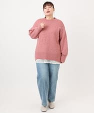 OLFAD09079 eur3(エウルキューブ) 【大きいサイズ】ゆるシルエットニット ピンク(03)