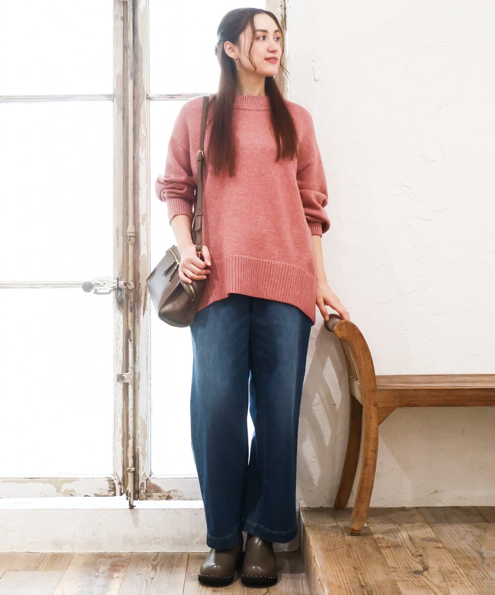 OLFAD09079 eur3(エウルキューブ) 【大きいサイズ】ゆるシルエットニット ピンク(03)