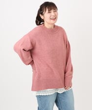 OLFAD09079 eur3(エウルキューブ) 【大きいサイズ】ゆるシルエットニット ピンク(03)