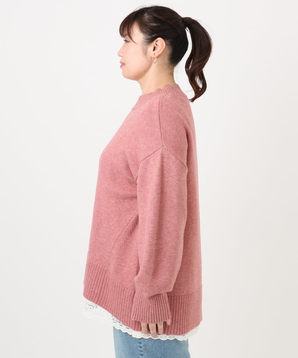 OLFAD09079 eur3(エウルキューブ) 【大きいサイズ】ゆるシルエットニット ピンク(03)
