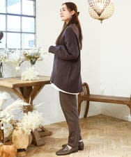 OLFAD09079 eur3(エウルキューブ) 【大きいサイズ】ゆるシルエットニット ダークブラウン(87)