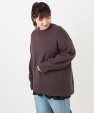 OLFAD09079 eur3(エウルキューブ) 【大きいサイズ】ゆるシルエットニット ダークブラウン(87)