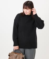 OLFAD09079 eur3(エウルキューブ) 【大きいサイズ】ゆるシルエットニット ブラック(94)