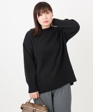 OLFAD09079 eur3(エウルキューブ) 【大きいサイズ】ゆるシルエットニット ブラック(94)