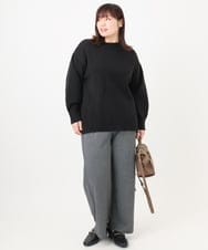 OLFAD09079 eur3(エウルキューブ) 【大きいサイズ】ゆるシルエットニット ブラック(94)