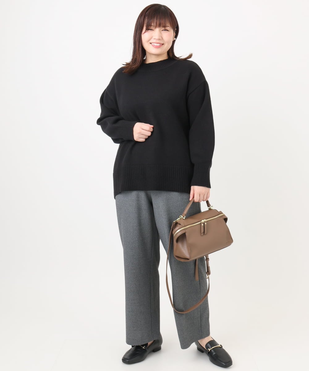 OLFAD09079 eur3(エウルキューブ) 【大きいサイズ】ゆるシルエットニット ブラック(94)