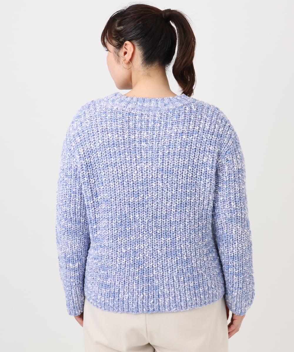 OLFAD10099 eur3(エウルキューブ) 【大きいサイズ】ミックスカラーラメニット ライトブルー(50)