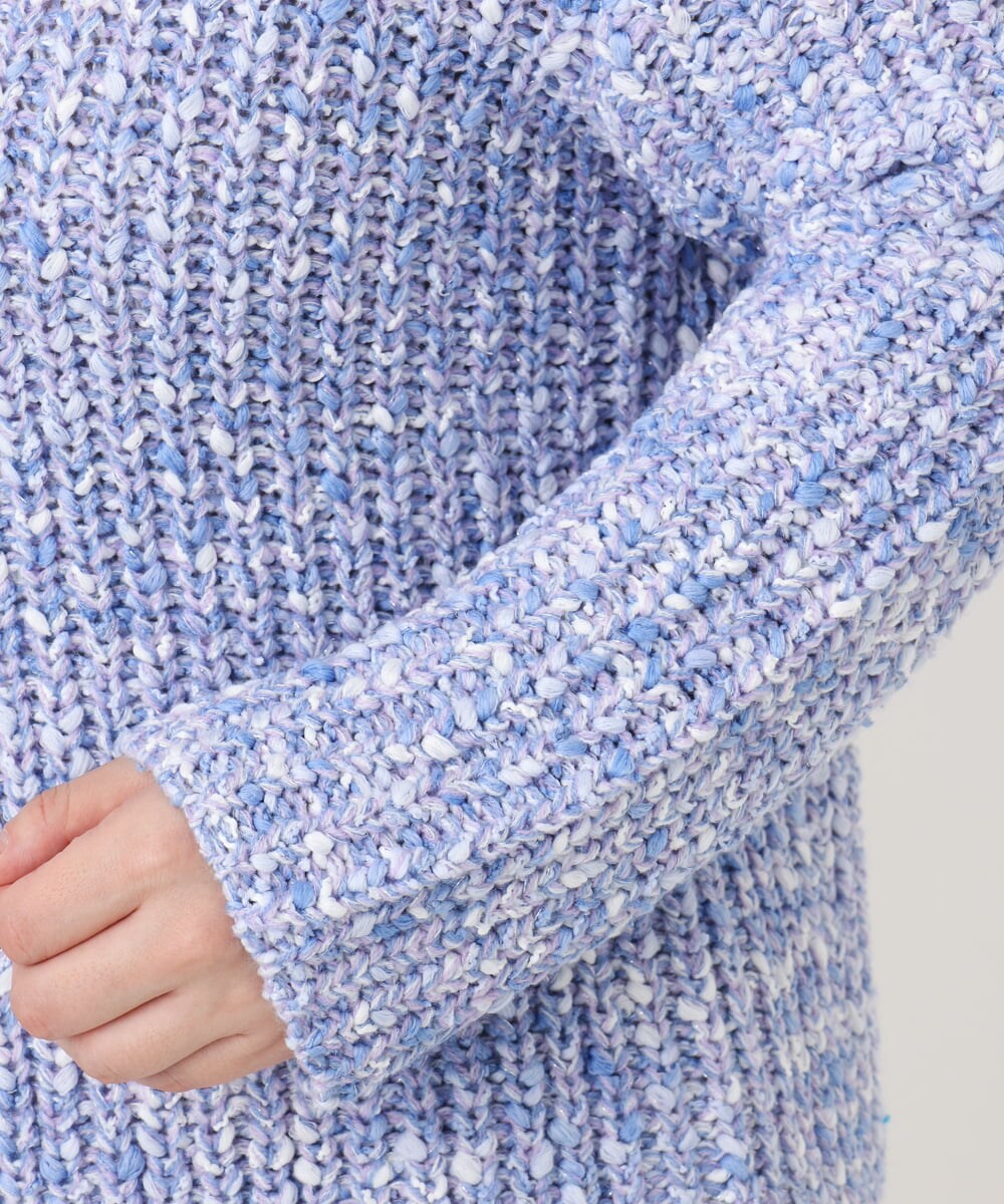 OLFAD10099 eur3(エウルキューブ) 【大きいサイズ】ミックスカラーラメニット ライトブルー(50)