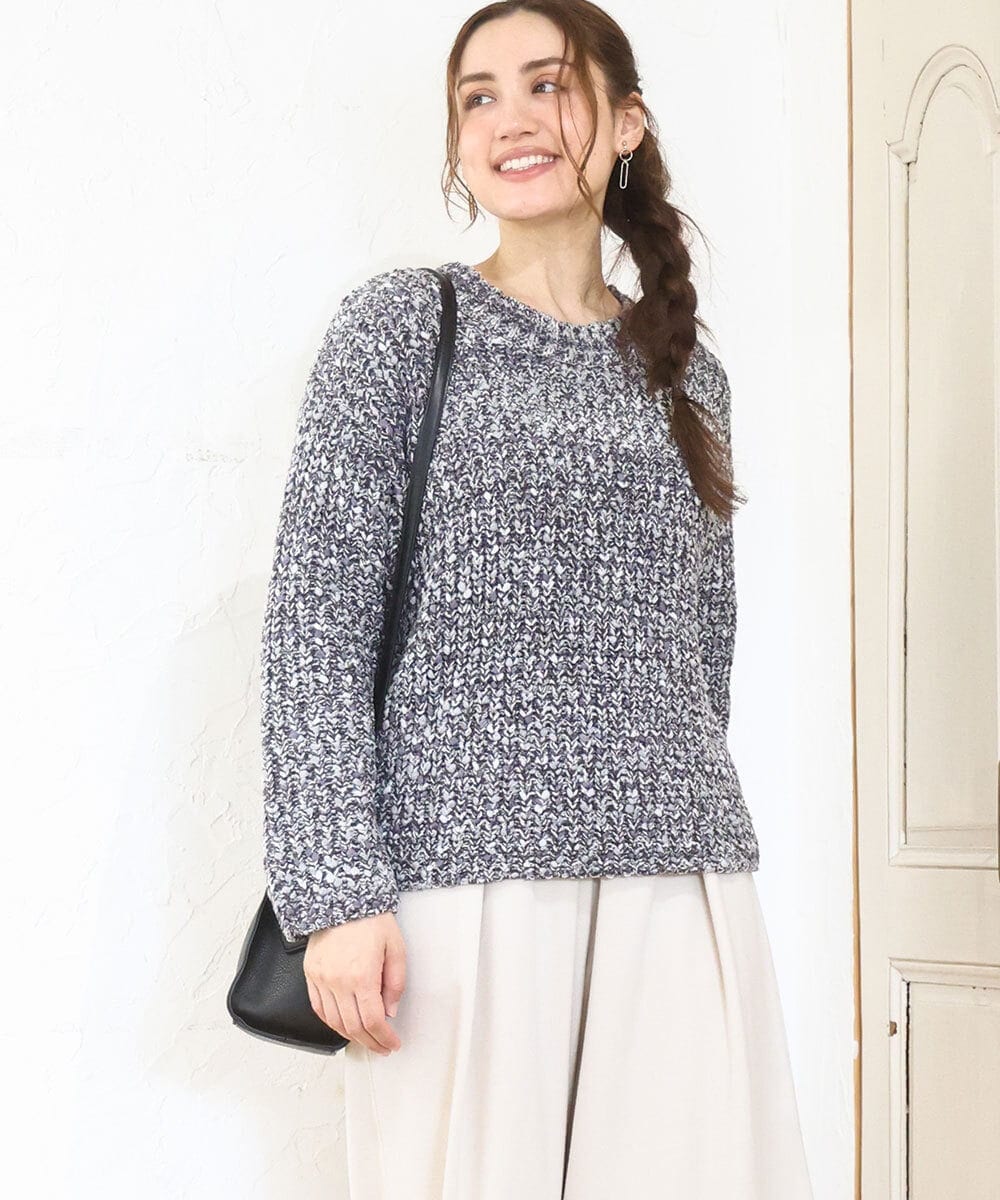 OLFAD10099 eur3(エウルキューブ) 【大きいサイズ】ミックスカラーラメニット ダークグレー(93)