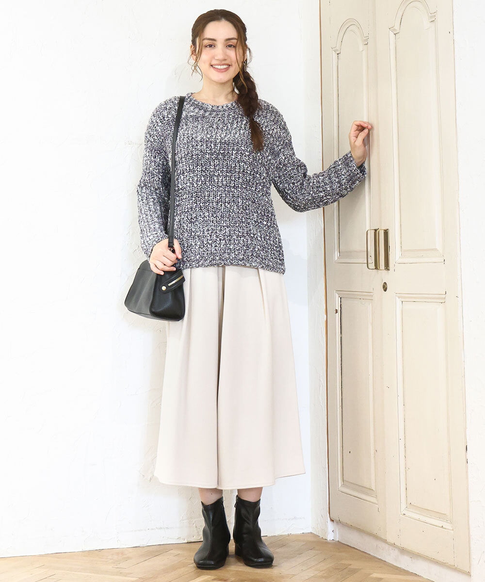 OLFAD10099 eur3(エウルキューブ) 【大きいサイズ】ミックスカラーラメニット ダークグレー(93)