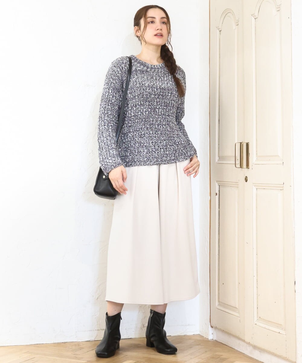 OLFAD10099 eur3(エウルキューブ) 【大きいサイズ】ミックスカラーラメニット ダークグレー(93)