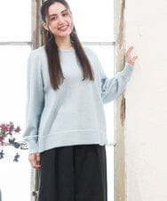 OLFAD11069 eur3(エウルキューブ) 【大きいサイズ/a.v.v×eur3】ラメスパンコールニット ライトブルー(50)