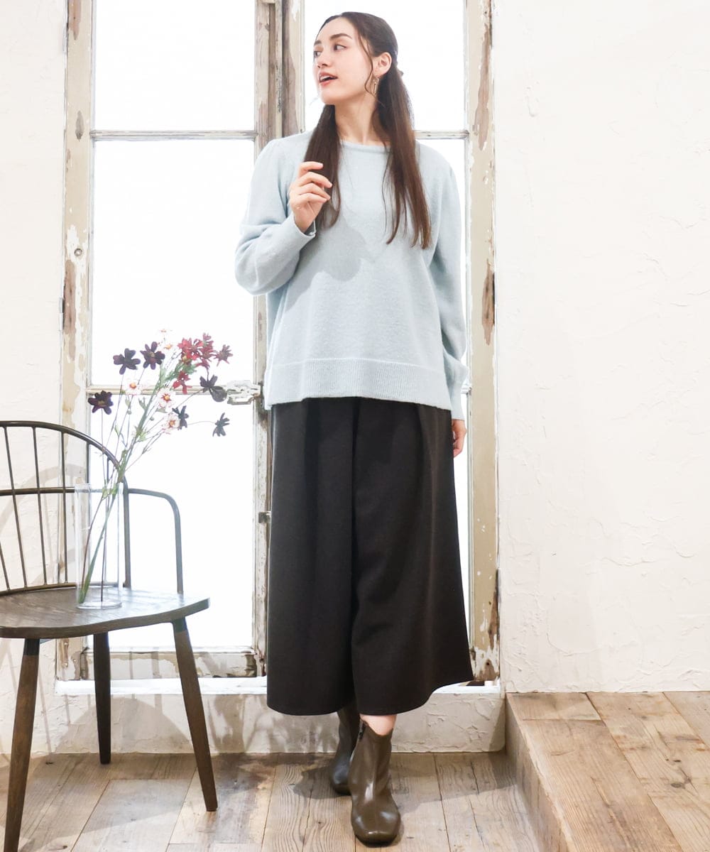 OLFAD11069 eur3(エウルキューブ) 【大きいサイズ/a.v.v×eur3】ラメスパンコールニット ライトブルー(50)