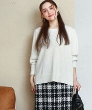 OLFAD11069 eur3(エウルキューブ) 【大きいサイズ/a.v.v×eur3】ラメスパンコールニット アイボリー(80)
