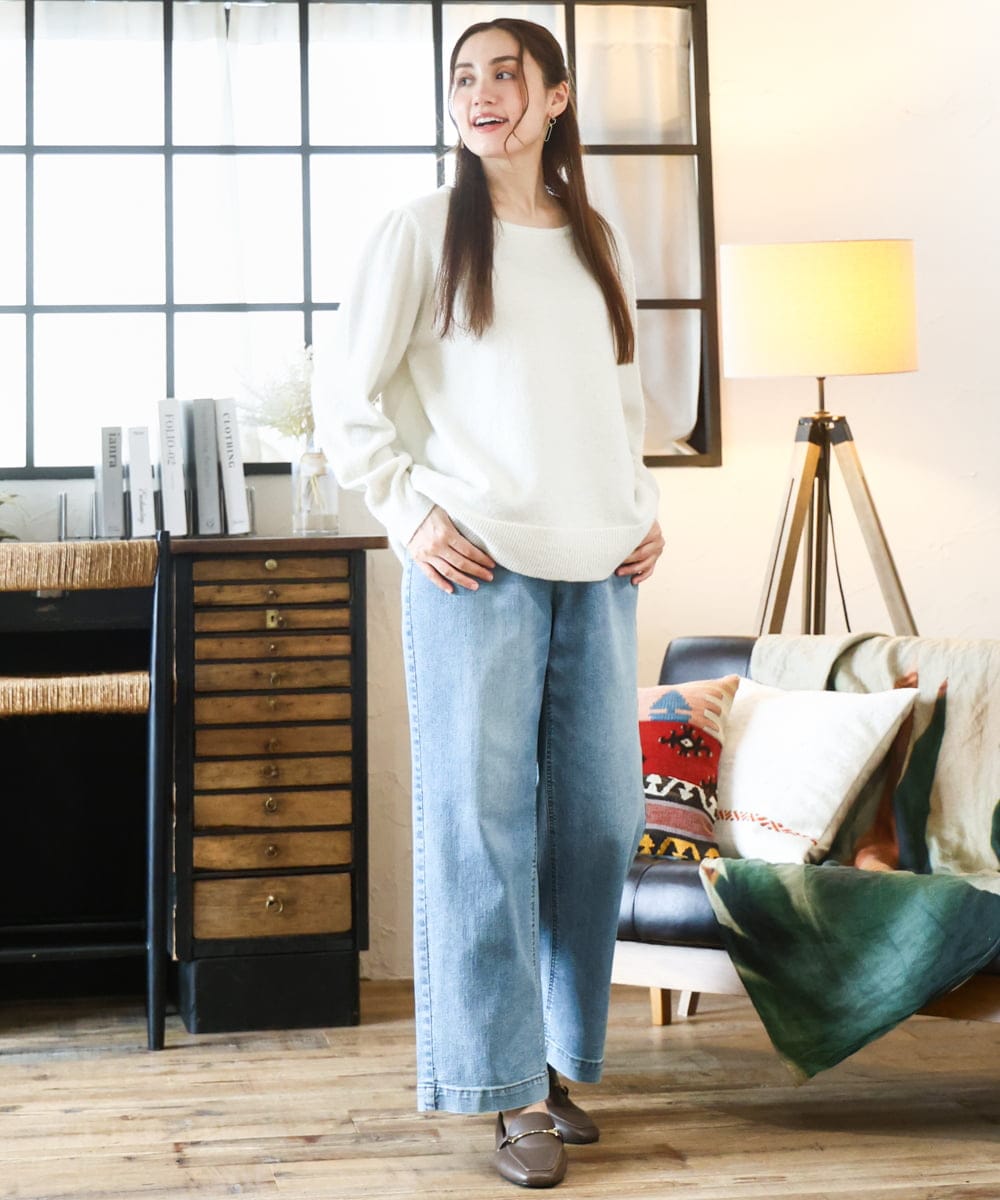 OLFAD11069 eur3(エウルキューブ) 【大きいサイズ/a.v.v×eur3】ラメスパンコールニット アイボリー(80)