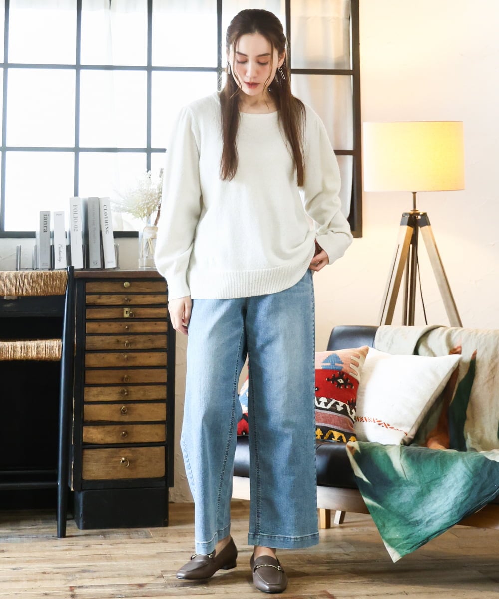 OLFAD11069 eur3(エウルキューブ) 【大きいサイズ/a.v.v×eur3】ラメスパンコールニット アイボリー(80)