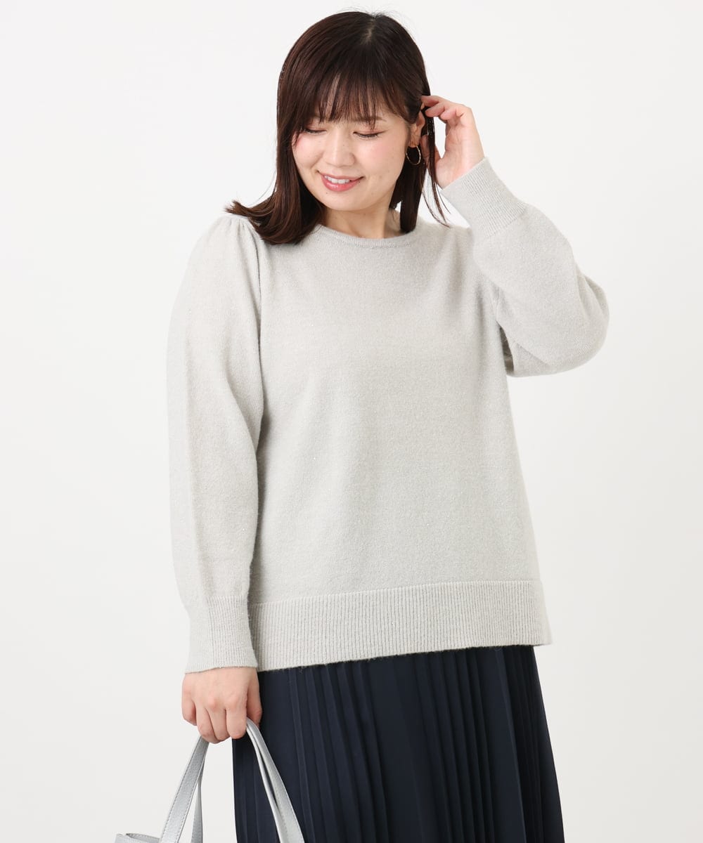 OLFAD11069 eur3(エウルキューブ) 【大きいサイズ/a.v.v×eur3】ラメスパンコールニット グレー(92)
