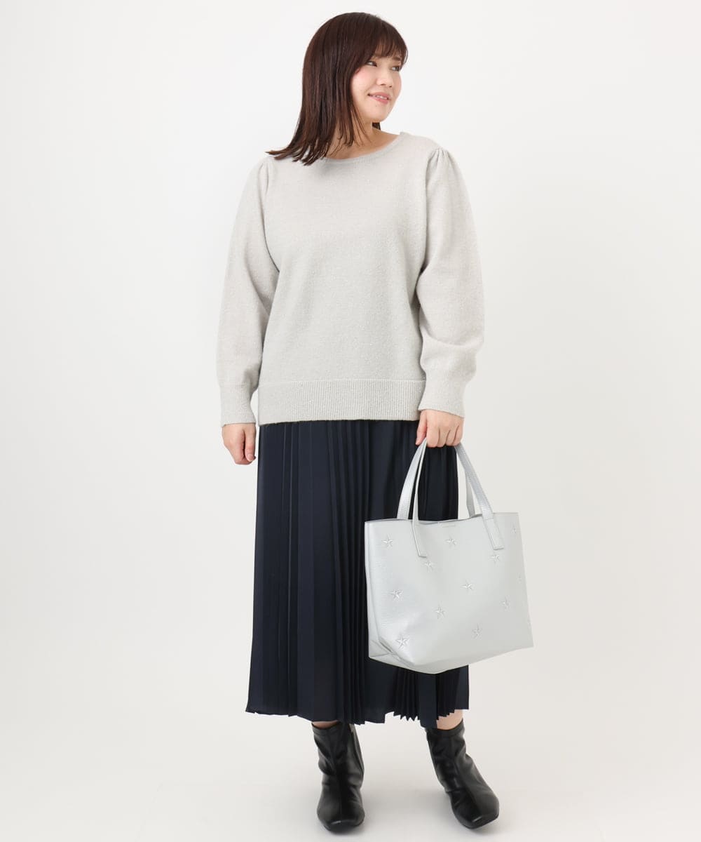 OLFAD11069 eur3(エウルキューブ) 【大きいサイズ/a.v.v×eur3】ラメスパンコールニット グレー(92)
