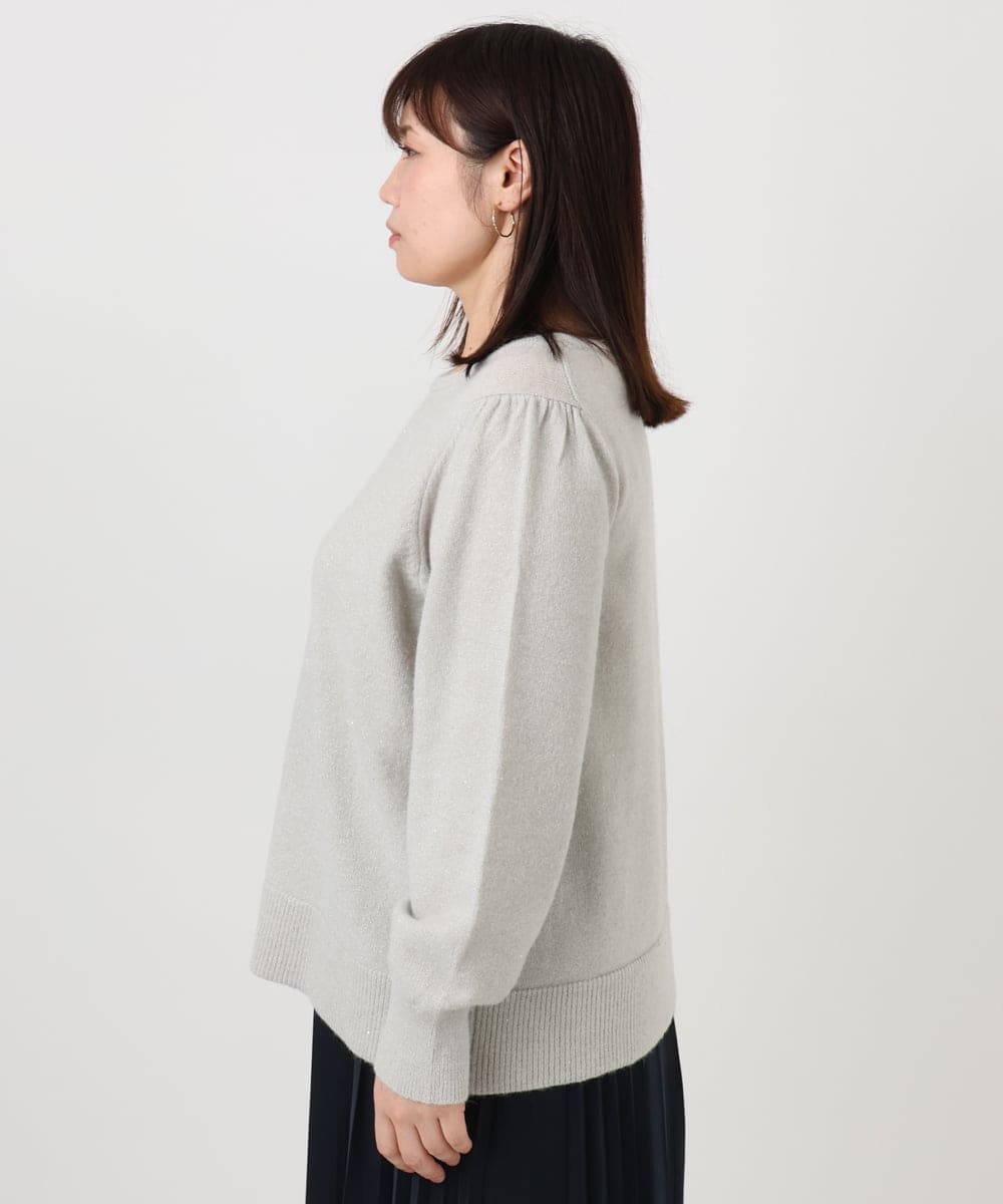 OLFAD11069 eur3(エウルキューブ) 【大きいサイズ/a.v.v×eur3】ラメスパンコールニット グレー(92)