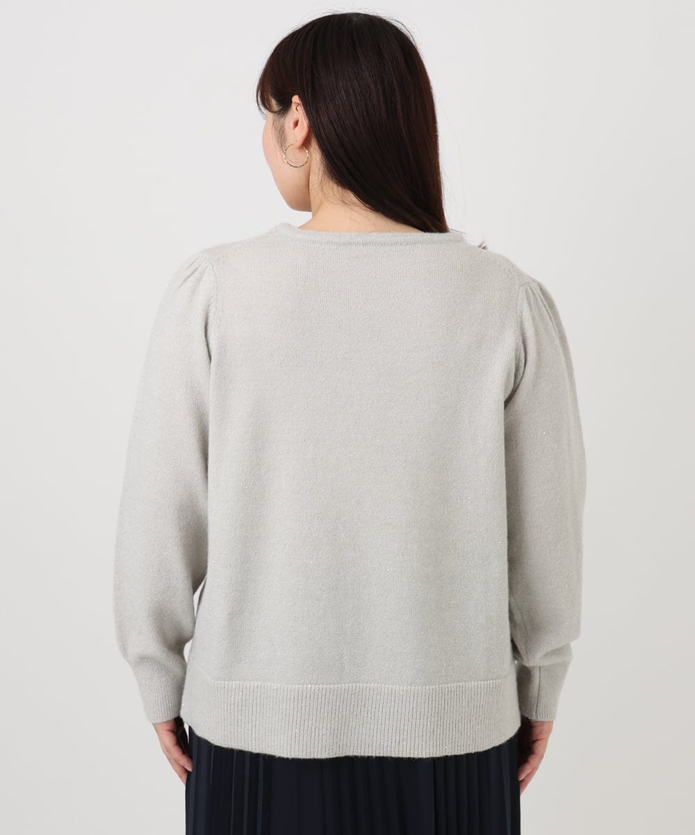 OLFAD11069 eur3(エウルキューブ) 【大きいサイズ/a.v.v×eur3】ラメスパンコールニット グレー(92)